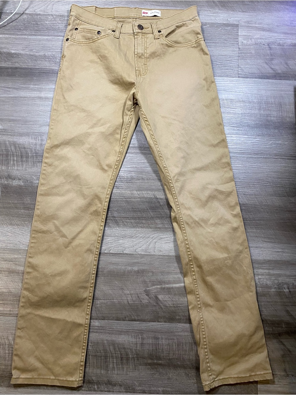 Wrangler Men's Tan Khaki Straight-Leg Work Chinos